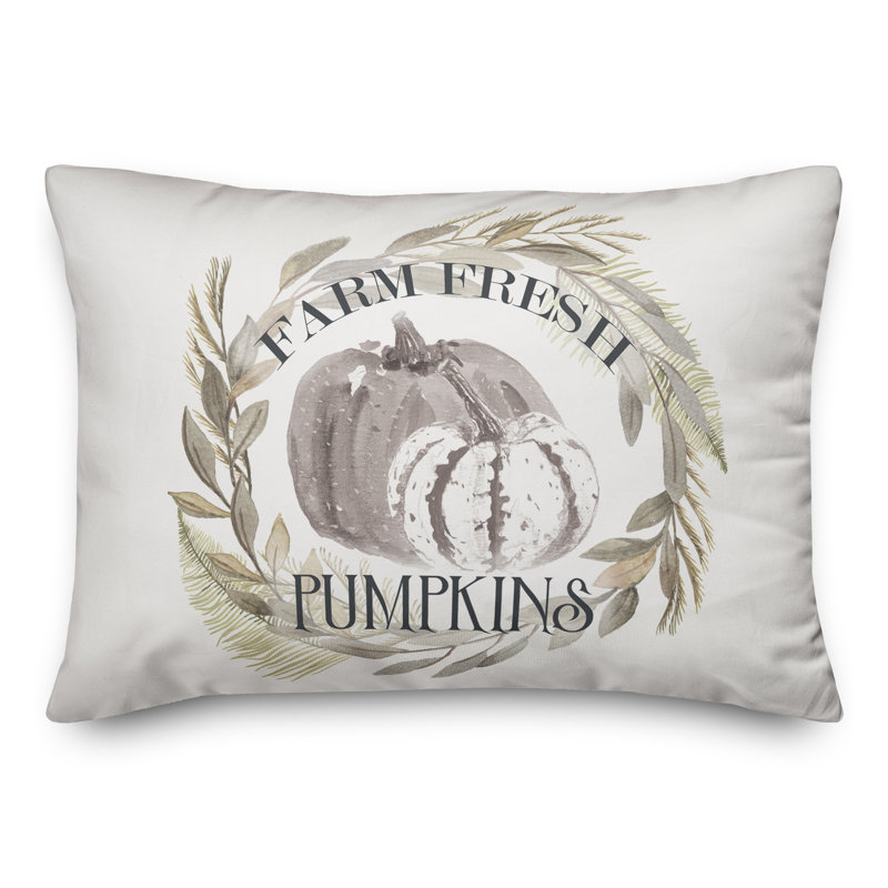  Housse et insert de coussin rectangulaire Pumpkins in Wreath