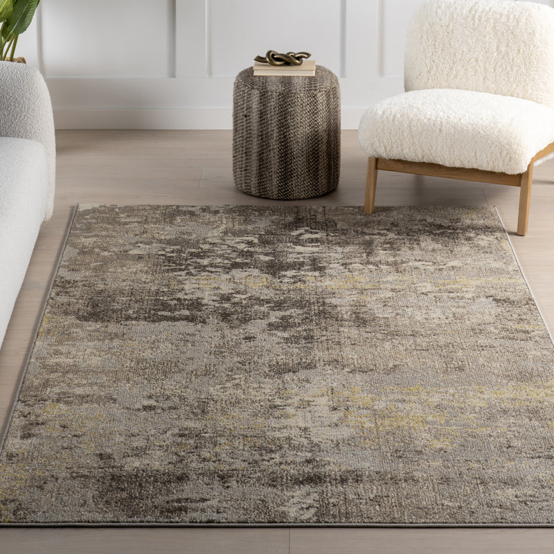 Tapis abstrait moderne Monet, Rectangle 5'3" x 7'6"