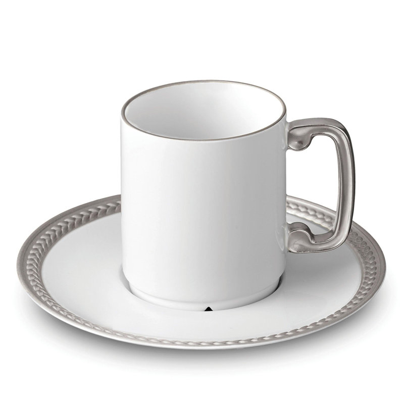 Soie Tressée Espresso Cup & Saucer (Set of 2) - Black