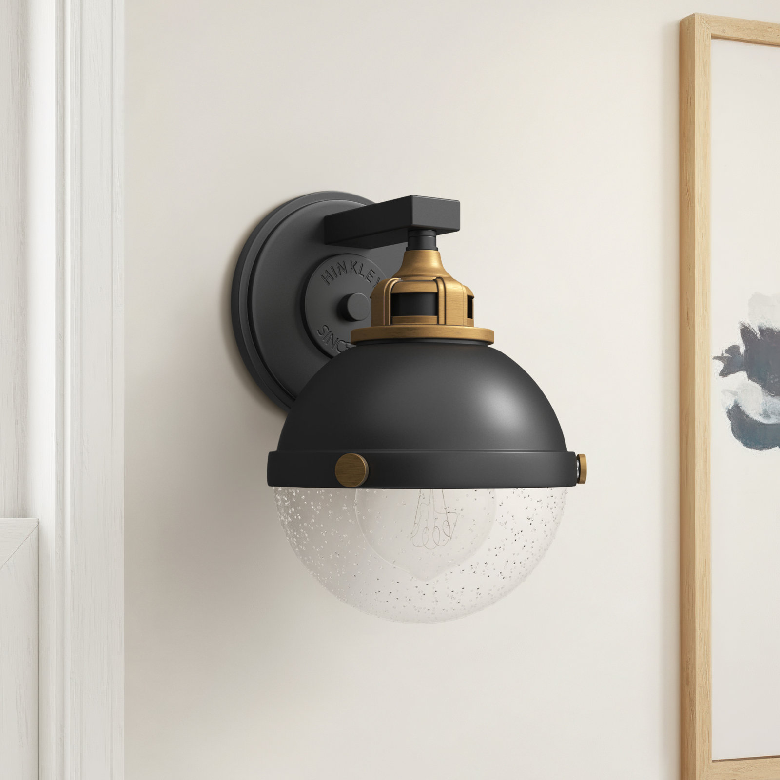 Kyoto Single Light Dimmable Armed Sconce, Black