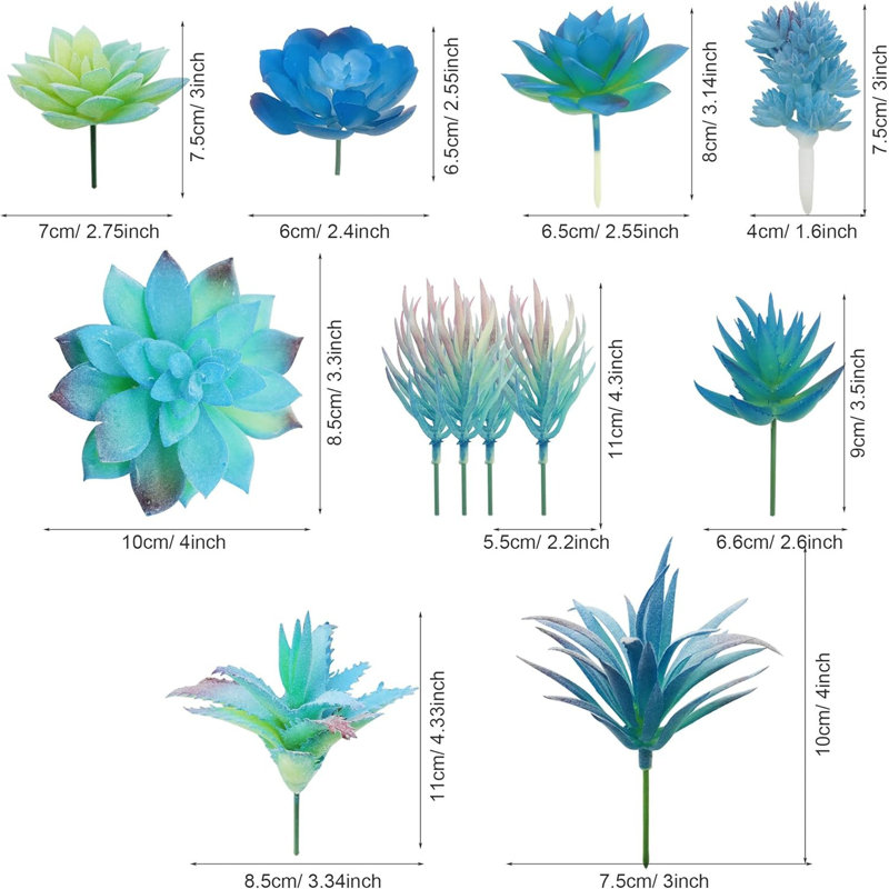 21-piece Blue Style 13 Artificial Succulent Plants