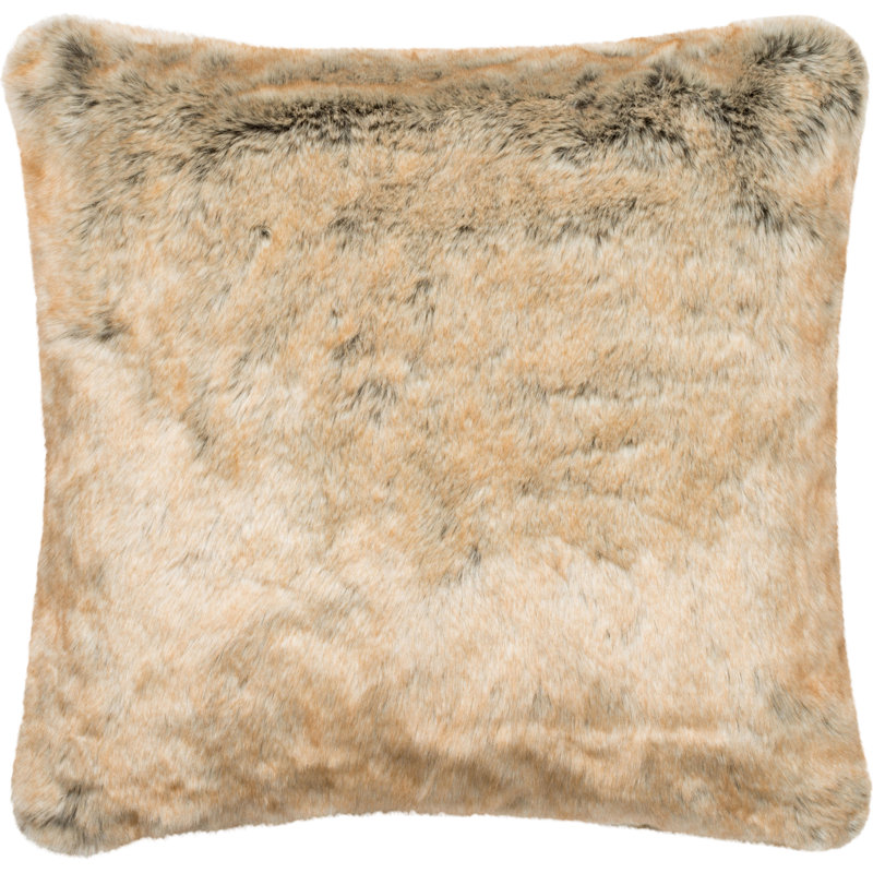 Coussin en fausse fourrure Trussell, Beige, Pas de bourre