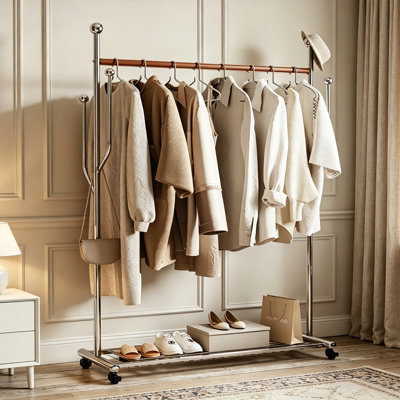 Modern Leather Coat Rack with Shelf