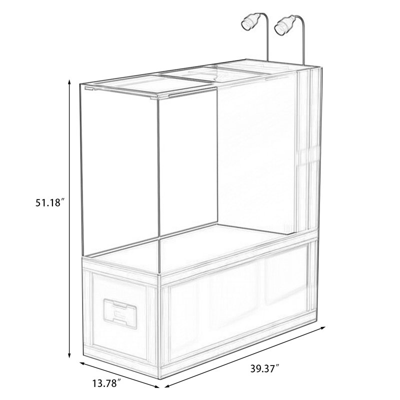 Aquarium 50-60 gallons, 39.37, Black