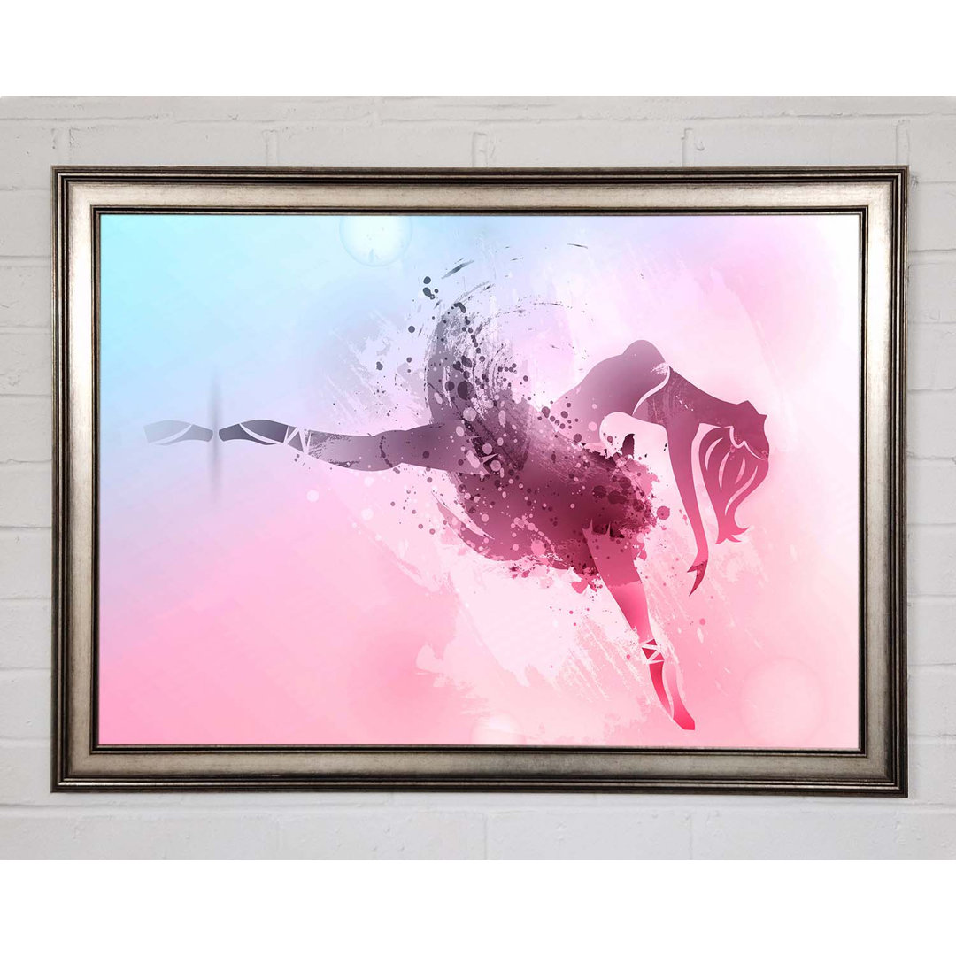 Blau Rosa Ballerina 6 - Einzelner Bilderrahmen Kunstdrucke