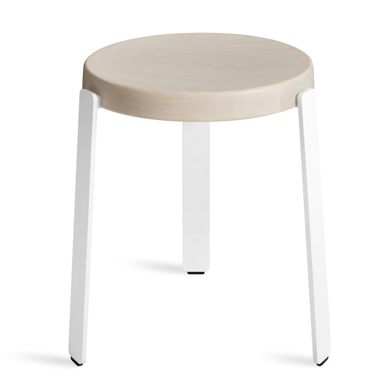 Unit Accent Stool, Whitewashed Ash/White