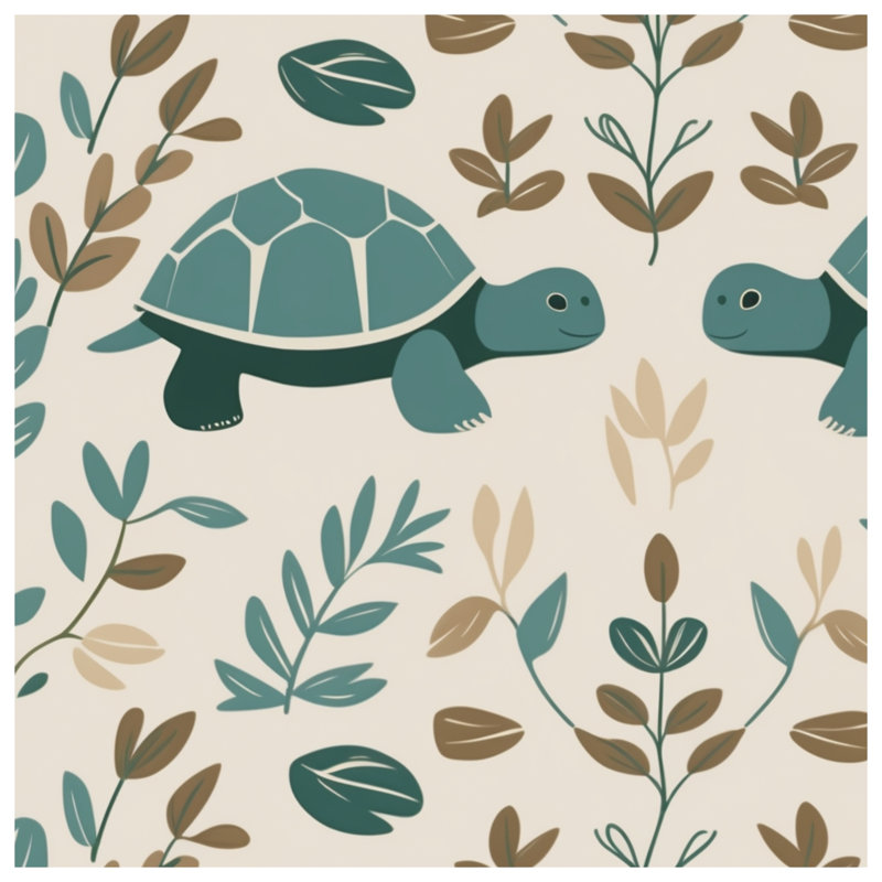 Tortues avec couvertures à feuilles, L 60 po x H 80 po