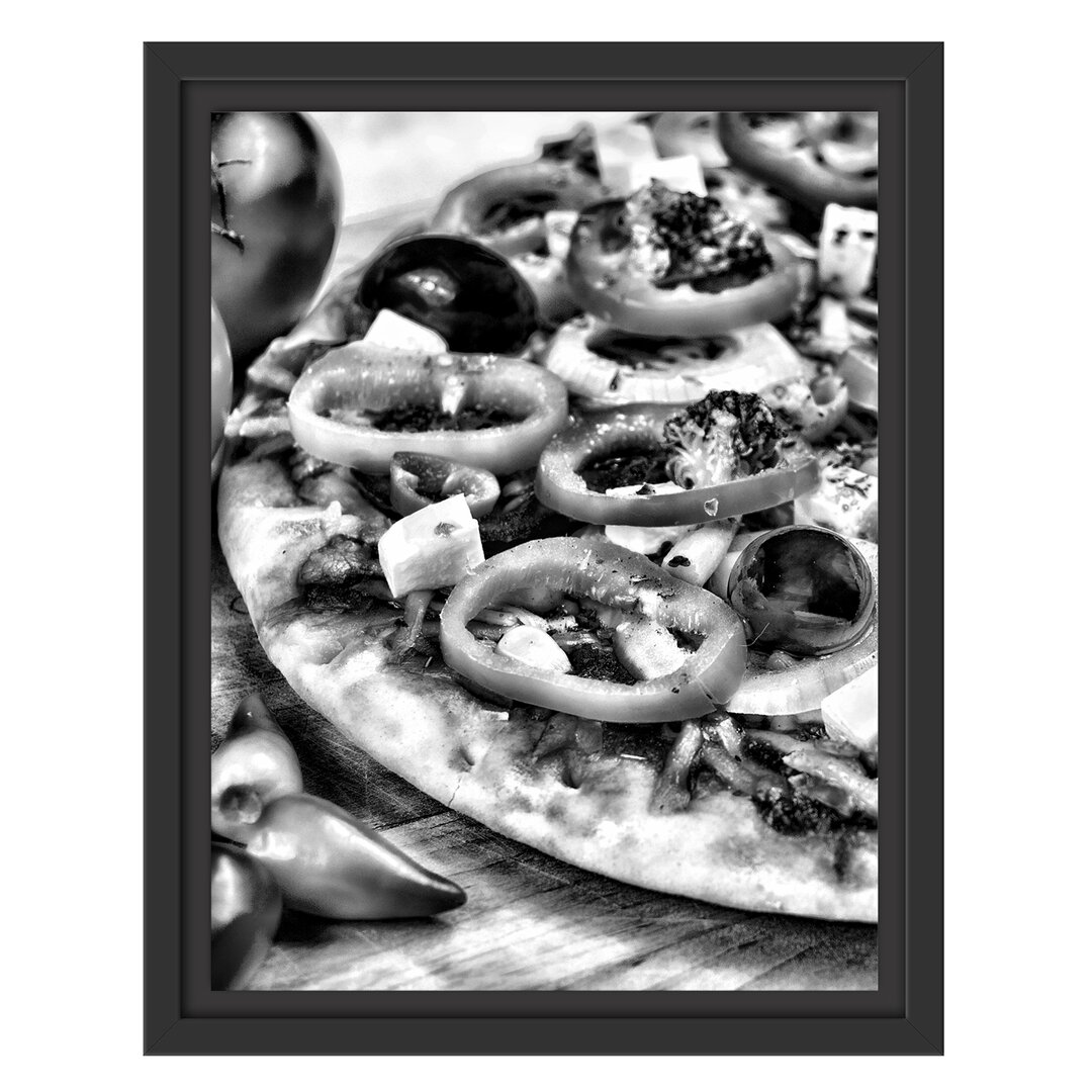 Gerahmtes Wandbild Pizza aus Italien