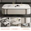 Table basse blanche en bois manufacturé + pierre frittée
