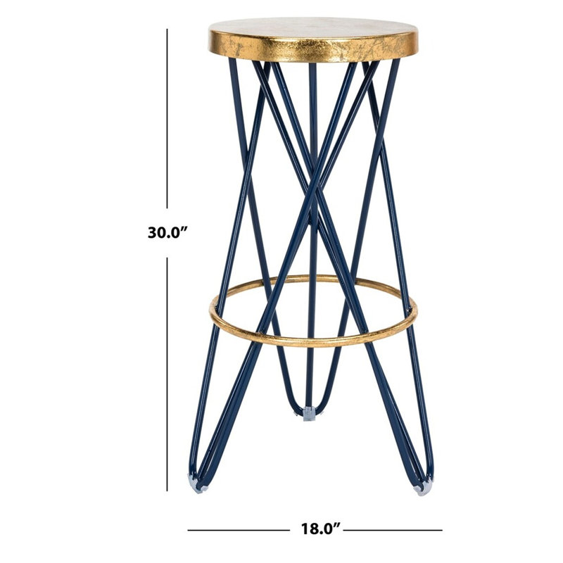 Tabouret de bar et de comptoir Lulabelle, Bleu marine, Tabouret de bar (assise de 30 po de hauteur)