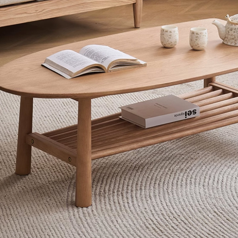 Table basse en bois massif au design rétro et simple, Burlywood