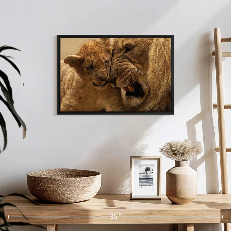 Bonding Lions, 13" H x 19" W