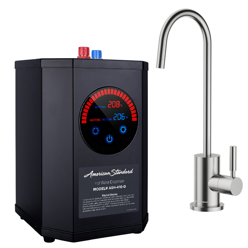 ASH410 Instant Hot Water Dispenser System, Single-Handle Faucet with Digital Touchpad Tank, Brushed Nickel