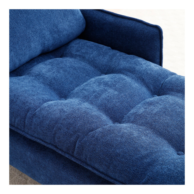 Méridienne méridienne intérieure avec accoudoir gauche et coussin lombaire capitonné à boutons pour le salon, la chambre à coucher et le bureau