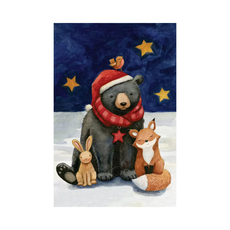 Black Bears Buds by Teresa Kogut - Painting on Canvas, 66.04cm H x 45.72cm W x 3.81cm D, Wrapped Canvas