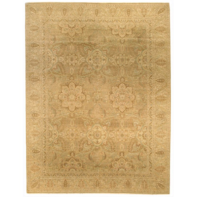 Modern One-of-a-Kind 9'0" X 12'0" New Age Wool Area Rug in Beige