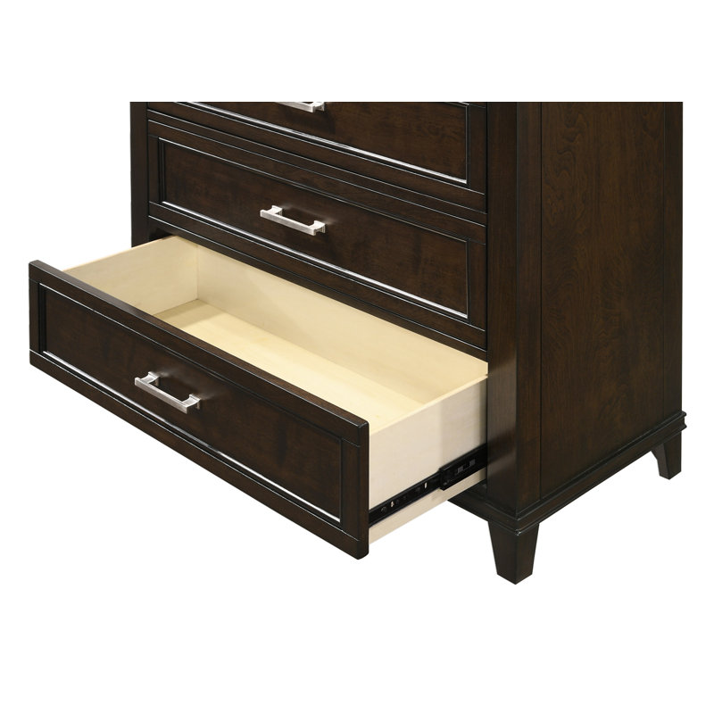 Commode 5 tiroirs, commode moderne, Acajou