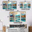 Ensemble de décorations murales paysage turquoise et brun-107755242-107755238
