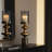 Pillar Holder with Sculptural Aluminum Body, Marble and Stone Base, Textured Glass Top, Glam Luxe Style, Contemporary Accent in Sleek Metal Design for Elegant Modern Decorative Display-89117356