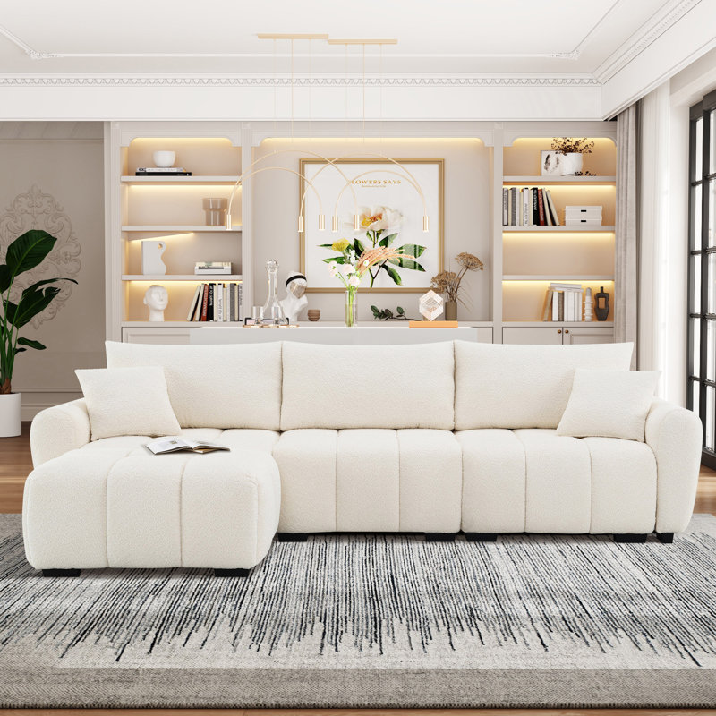 Canapé modulaire Jadier, Crème Boucle