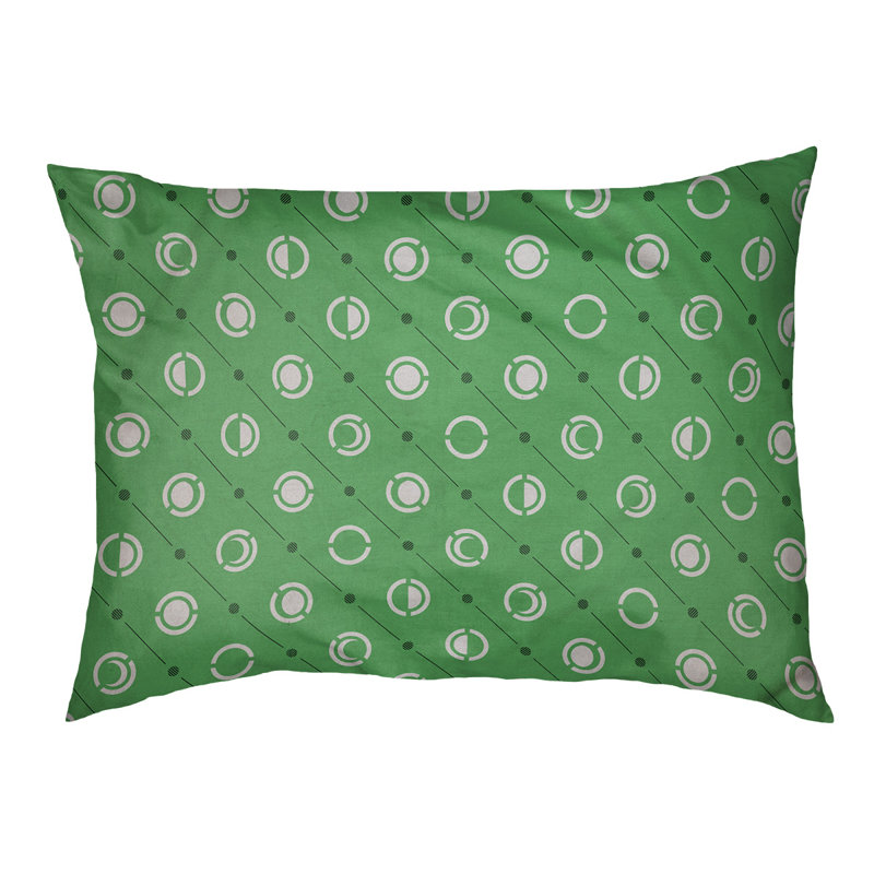 Coussin intérieur pour chien moon phases Chenault, Grand (l 50 po x P 7 po x H 40 po), Vert / Noir / Blanc