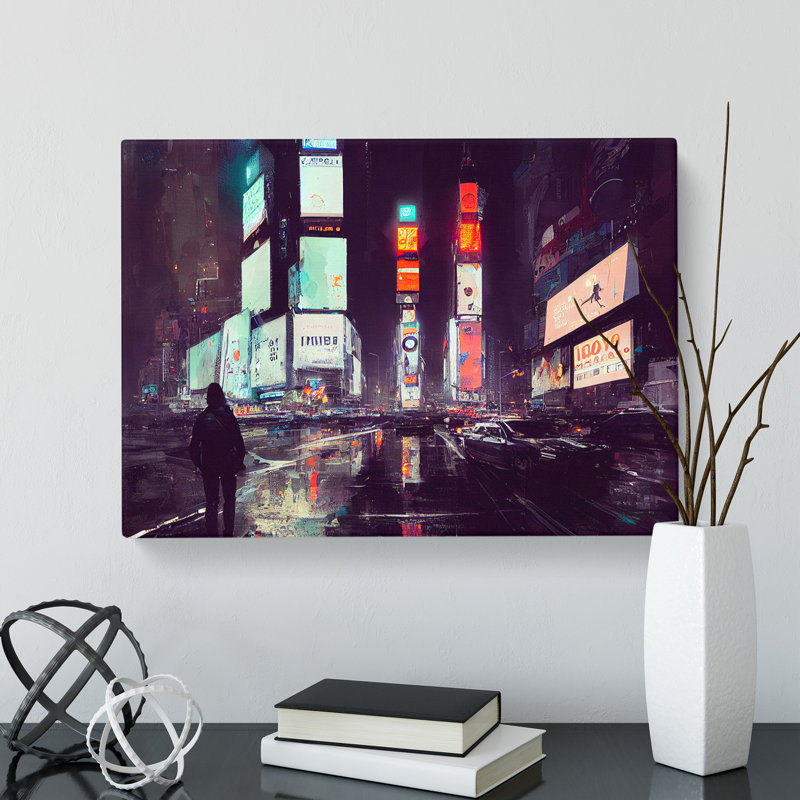 XXX-H1022-WF-6426X New York Times Square Art Vol.6 - Wrapped Canvas Print, 35cm H x 50cm W x 3cm D