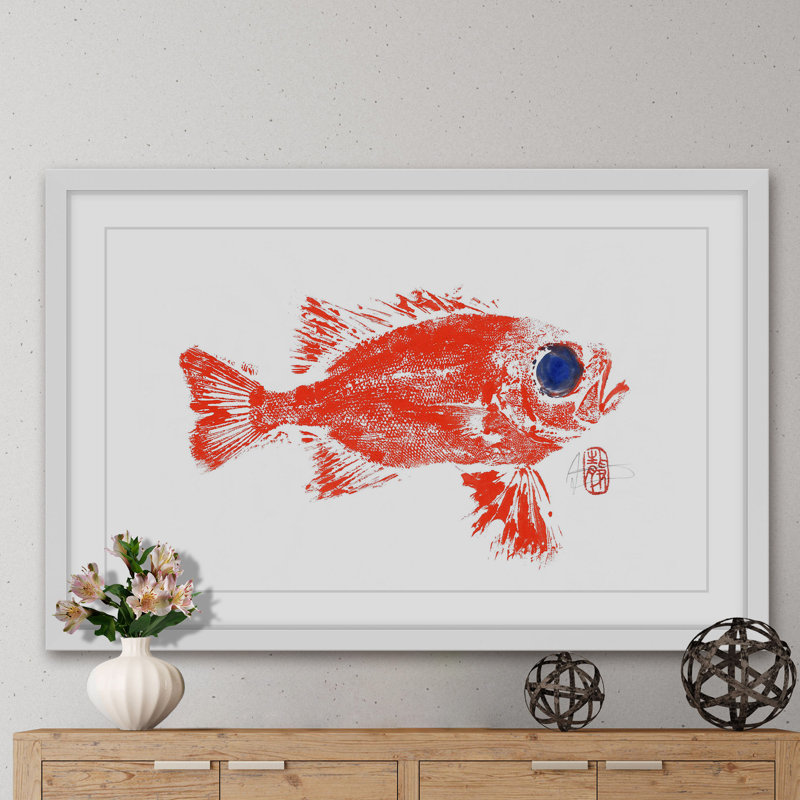 « écureuil fish », reproduction d’art encadrée, H 30 po x l 45 po x P 1,5 po
