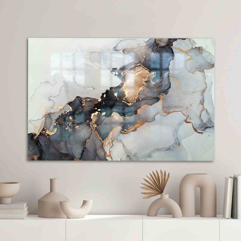 Art mural abstrait en marbre fabriqué à partir de verre de luxe pour une décoration murale unique et saisissante