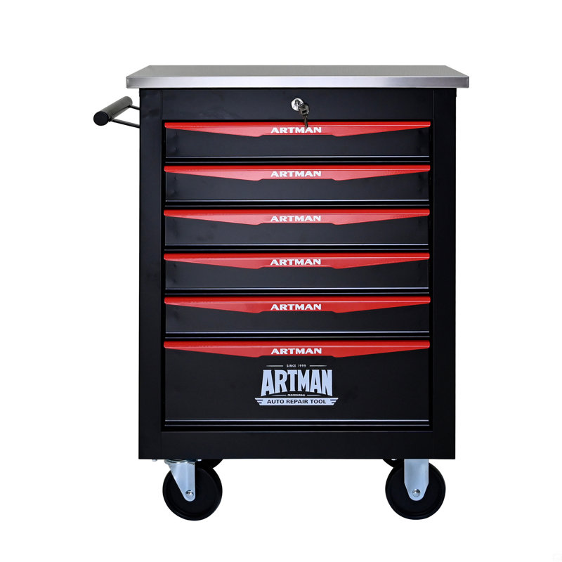6 Drawers Multifunctional Tool Cart With Wheels,Metal Rolling Tool Cart Storage