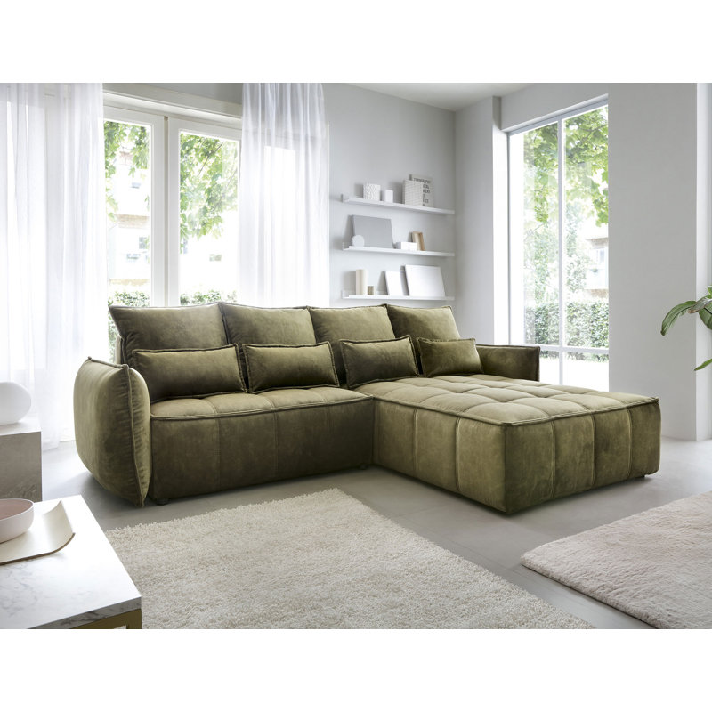 Bonella 4 Seater Sofa Bed, Right Hand Facing, Green