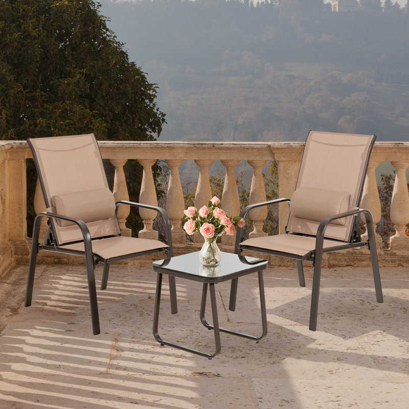 Tishara 2 - Person Patio Conversation Set, Brown