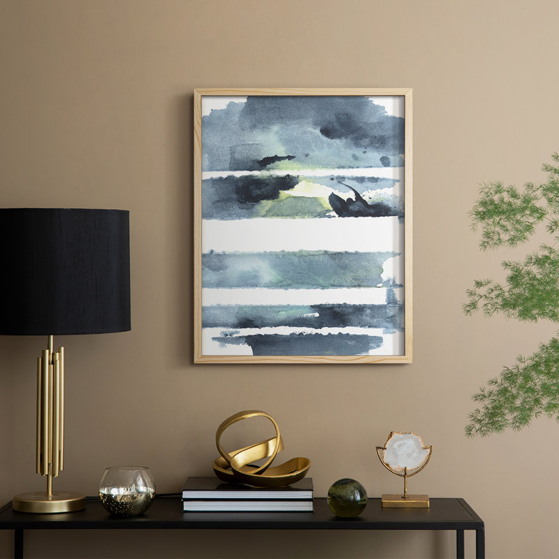 Blue Memories I, reproduction encadrée - bois massif, H 30 po x l 24 po