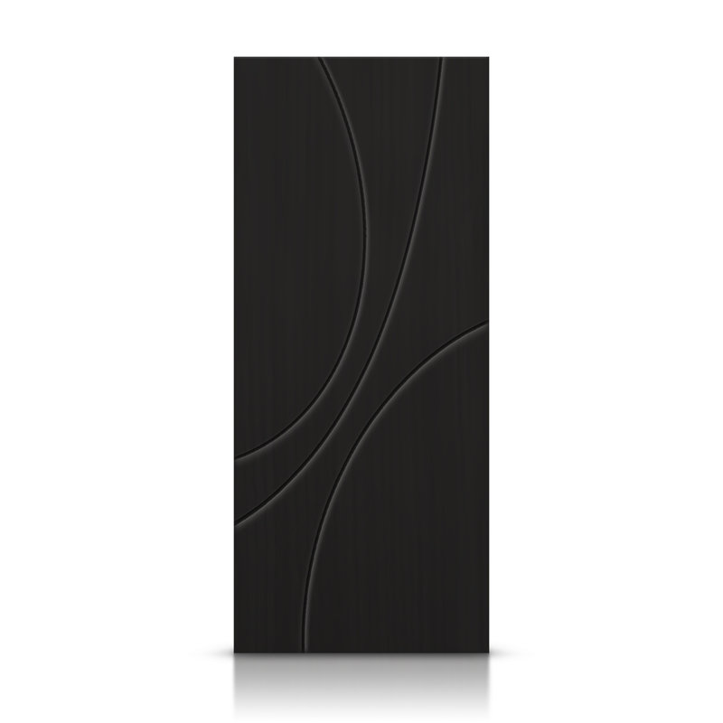 Porte standard à panneaux en bois manufacturé, Noir, L 44 po x H 80 po