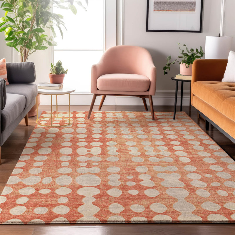 Tapis corail Prisco lavable à la machine de qualité supérieure, Rectangle 10 pi x 14 pi