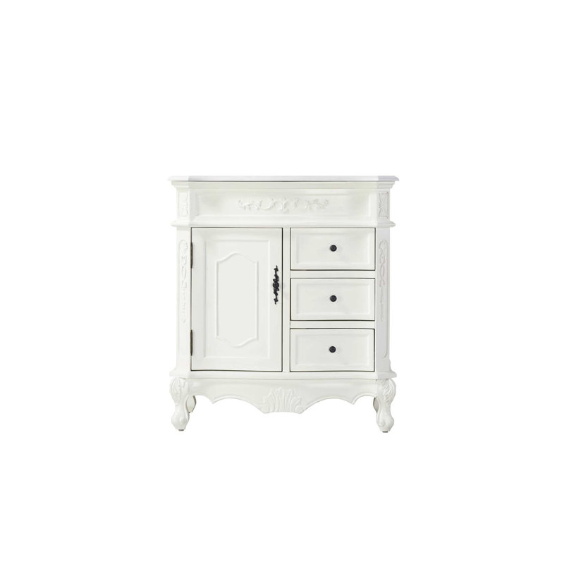 Ensemble de meuble-lavabo simple 32 po Lunette, 32", Blanc antique