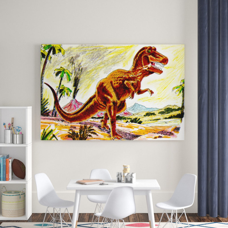 Angry Tyrannosaur - Graphic Art on Canvas