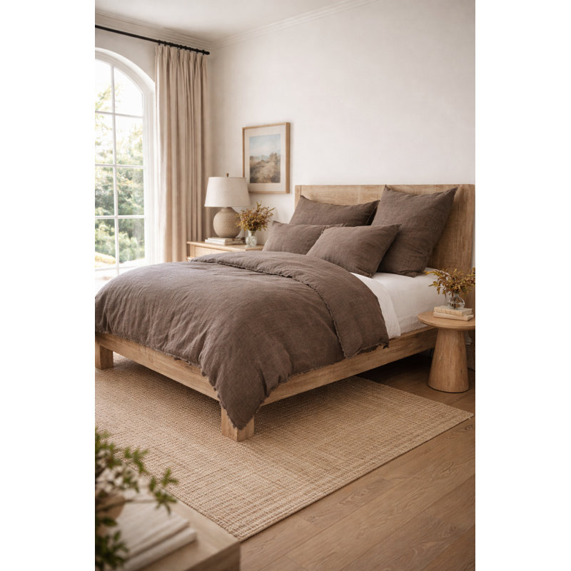 Hunter Linen Duvet Cover, Queen Duvet Cover, Walnut