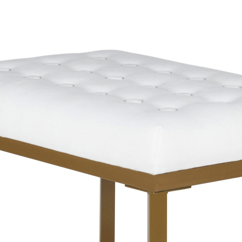 Hoffenden Velvet Upholstered Bench, White