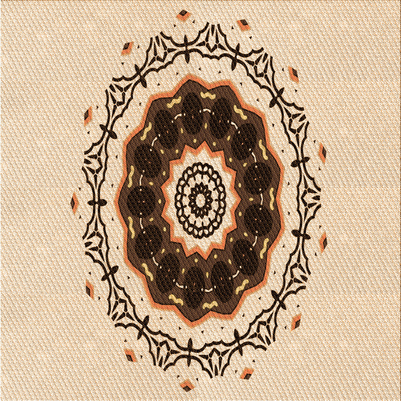 Tapis en laine orange, Carré 6 pi