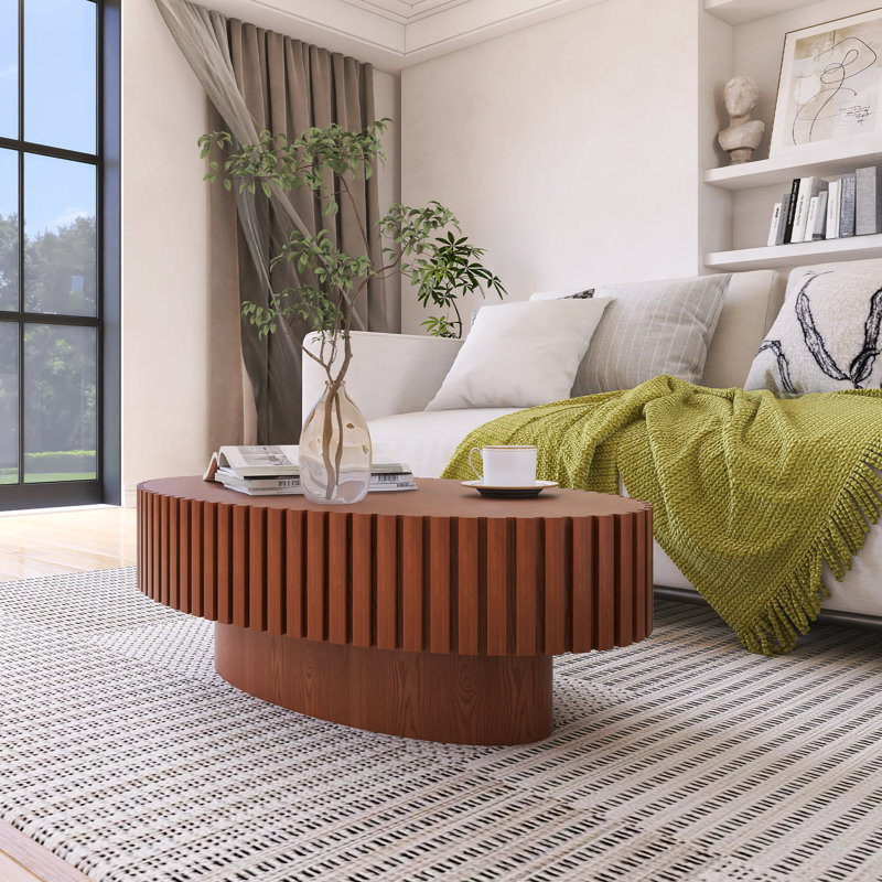 Table basse ovale en bois, Naturel