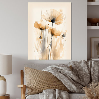 " Beige Vibrant Poppies "