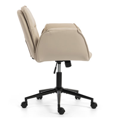 23.6''W Faux Leather Swivel Accent Chair- 360°Rotation