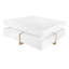 Table basse moderne à haute brillance avec 4 tiroirs, table basse carrée multi-rangement pour le salon, 31,5 po x 31,5 po-356603825