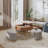 Kreitman Round Faux Marble Lift-Top Coffee Table Set With 3 Stools And Storage