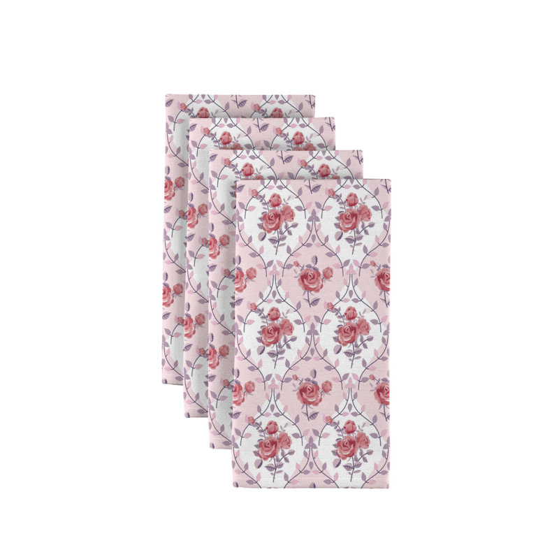 Polyester Floral Square Napkin