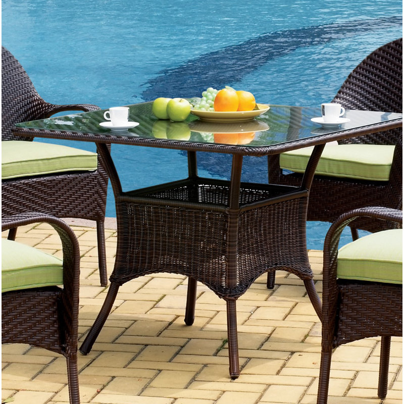 Berenice Square Outdoor Bistro Table , 30'' in. W 38'' in. D, Chocolate