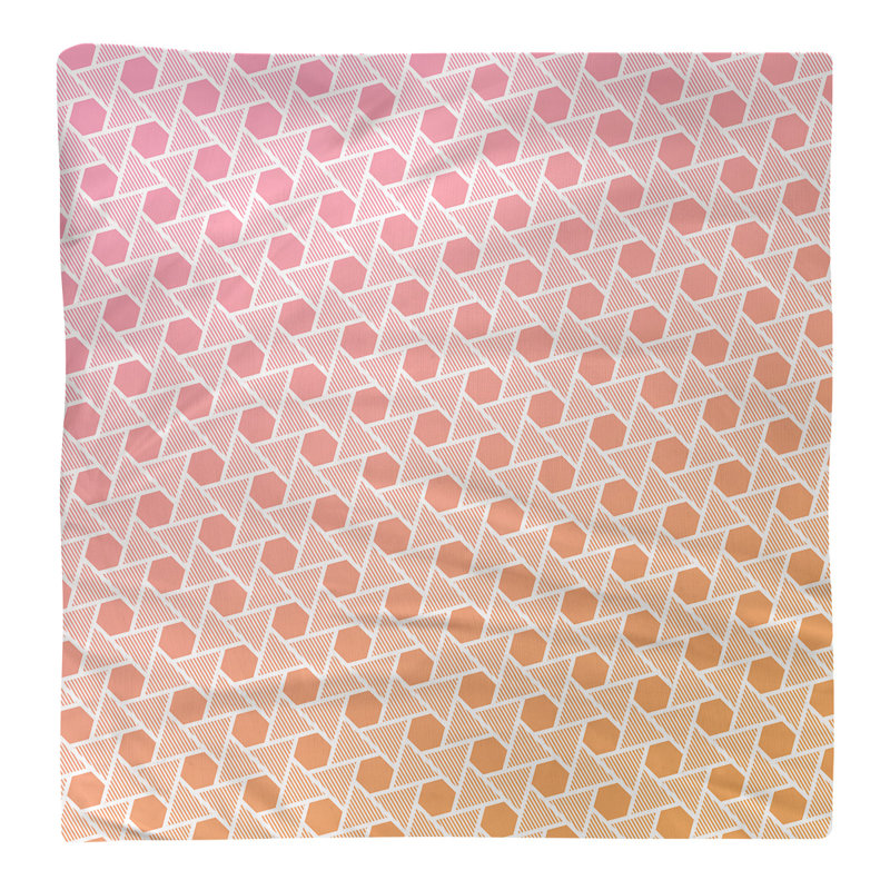 Serviette triangles hexagonals Mcguigan, H 22 po x l 22 po x P 0,1 po, Rose / Orange, Polyester