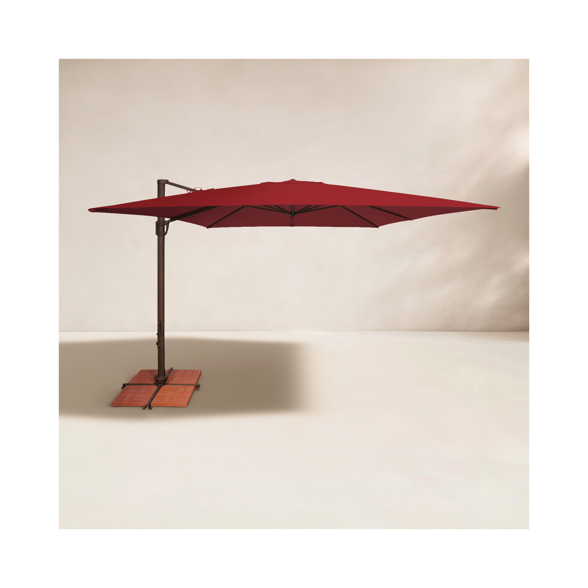 Darel 120'' Cantilever Outdoor Umbrella, Bronze, Really Red