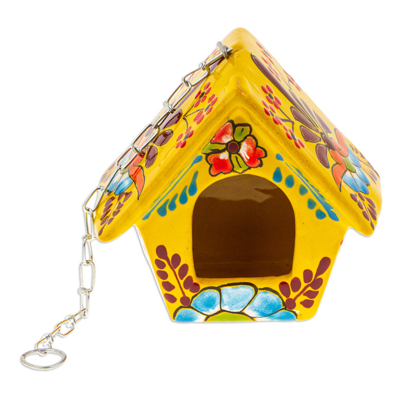 Rosalind Wheeler Handmade Goldenrod Arcadia Ceramic Bird Feeder