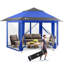 13 pi. L 13 pi. D Pavillon de jardin escamotable avec moustiquaires-124903492-124903489